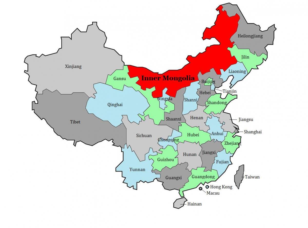 žemėlapis Mongolijos regione