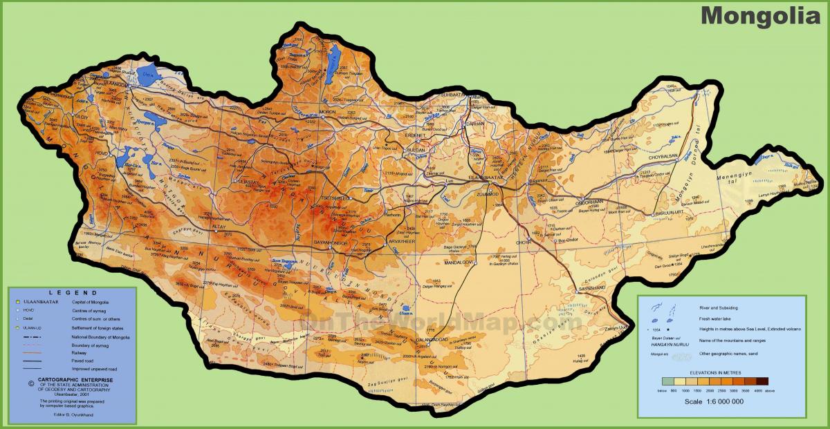 Mongolija vieta žemėlapyje
