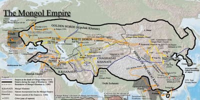 Mongolų istorija žemėlapyje