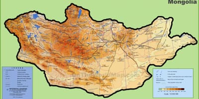 Mongolija vieta žemėlapyje