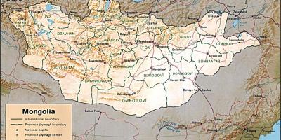 Mongolija geografinis žemėlapis