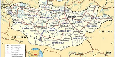 Mongolija turizmo žemėlapyje