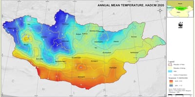 Žemėlapis Mongolija klimato 
