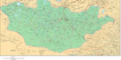 Žemėlapis Mongolijos kelių