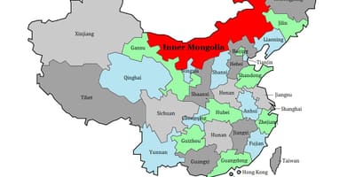 Žemėlapis Mongolijos regione