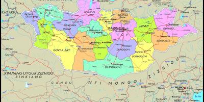 Fizinis žemėlapis Mongolija
